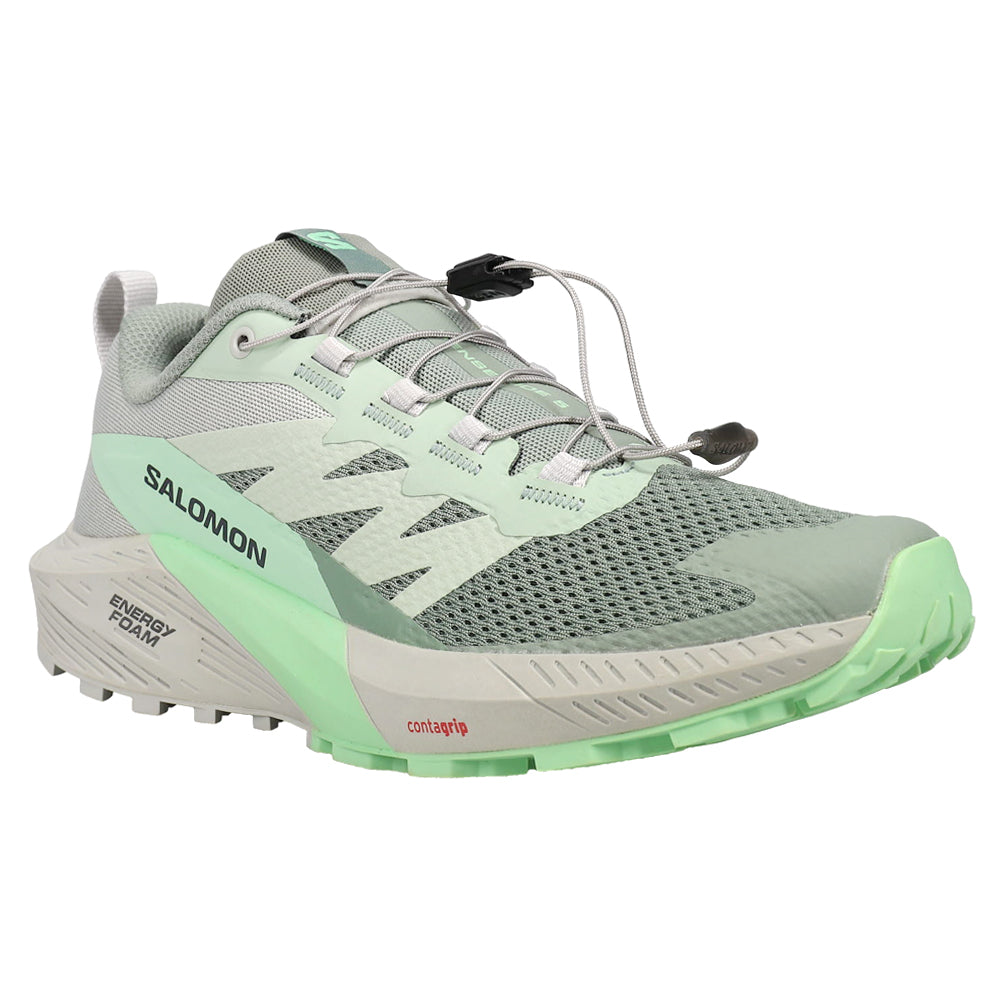 Shop Green, Grey Womens Salomon Sense Ride 5 Trail Running Shoes – Shoebacca