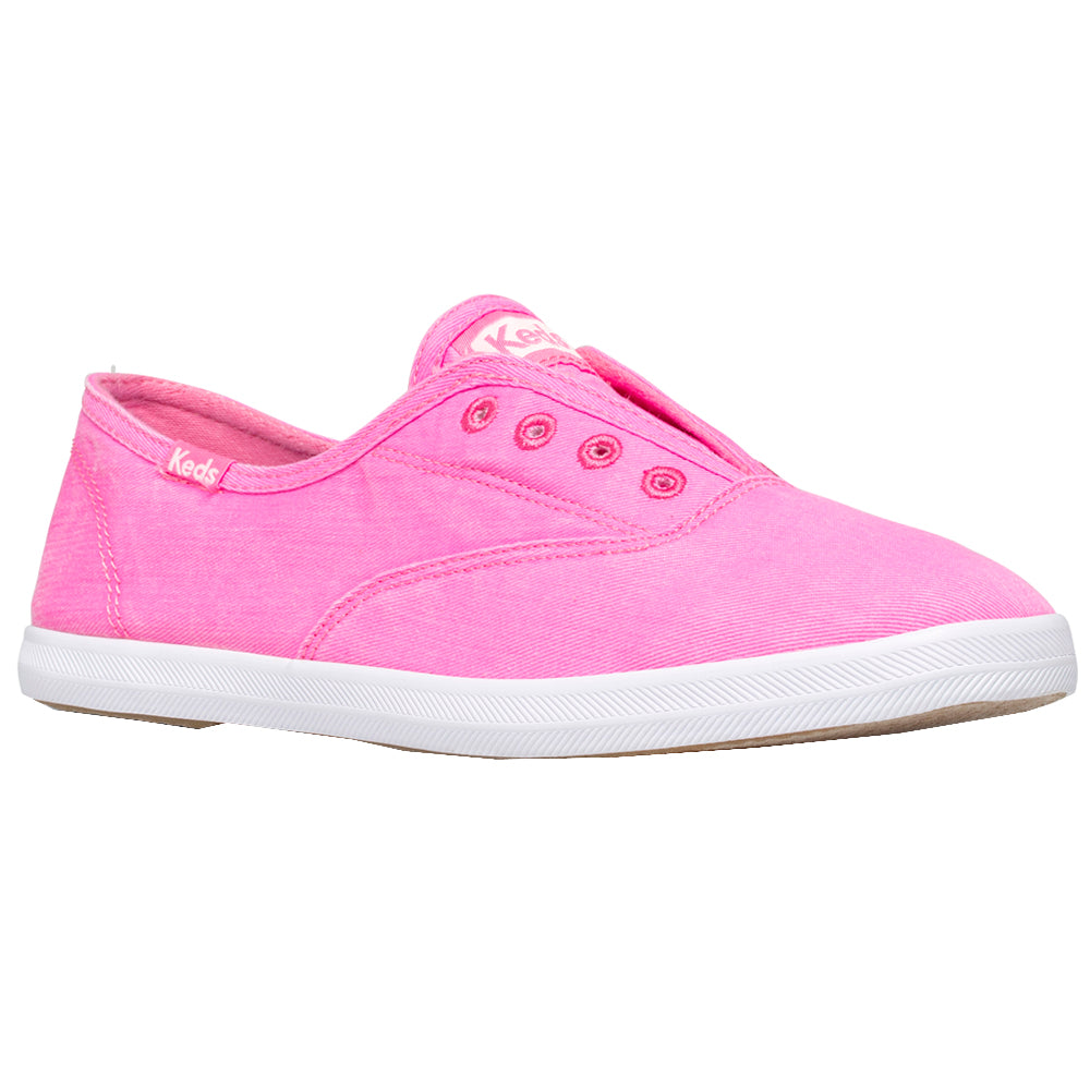 Shop Pink Womens Keds Chillax Neon Twill Slip On Sneakers – Shoebacca